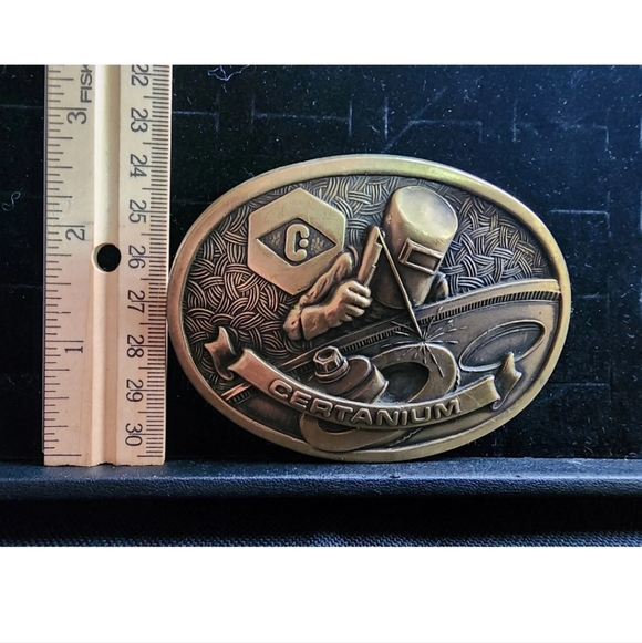 Vintage Belt Buckle Solid Brass Certainum Welding Buckle